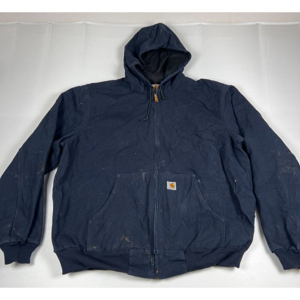 Vintage Carhartt Men 2XL Tall Navy Thermal Lined Duck Active Jacket J131